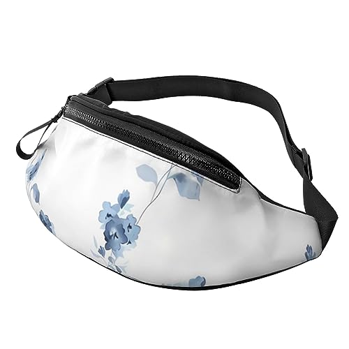 Gürteltasche mit verstellbarem Riemen, Motiv: Blaue Rose, für Damen und Herren, Reisen, Wandern, Laufen, Blaue Blumen Blumenmuster Rosen, Einheitsgröße von UNIOND