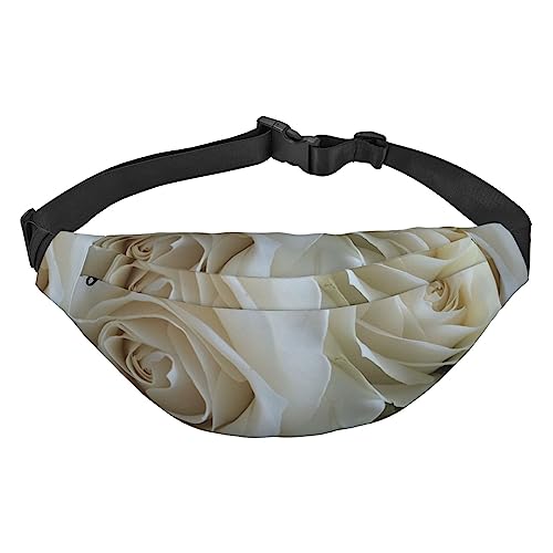 Huge Roses Printed Fanny Pack Adjustable Strap Belt Bag Casual Waist Bag for Sports Travel Party Black, One Size, Schwarz , Einheitsgröße von UNIOND