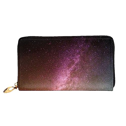 Looking Up In The Night Sky Printed Zip Around Wallet Damen Leder Lange Geldbörse Kreditkartenetui für Shopping Büro Reisen, Schwarz , Einheitsgröße von UNIOND