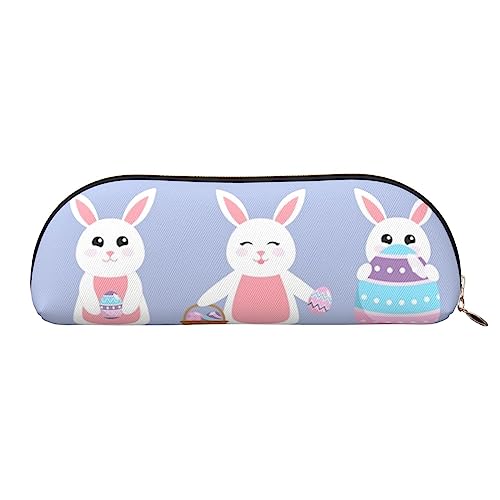 UNIOND Cartoon Kaninchen Gedruckt Leder Bleistift Tasche Tragbare Bleistift Fall Kleine Make-up Tasche Mit Reißverschluss für Reisen Büro Zuhause, gold, Einheitsgröße, Federmäppchen von UNIOND