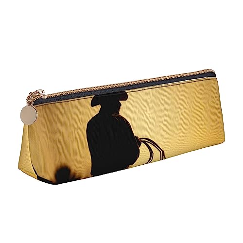 UNIOND Cowboy mit Lasso-Silhouette, bedrucktes Leder, dreieckig, multifunktional, tragbar, für Büro, Arbeit, Reisen, weiß, Einheitsgröße, Taschen-Organizer von UNIOND