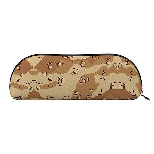 UNIOND Desert Camo Bedrucktes Leder Federmäppchen Tragbare Federmäppchen Kleine Make-up-Tasche Mit Reißverschluss Für Reisen Büro Zuhause, gold, Einheitsgröße, Federmäppchen von UNIOND