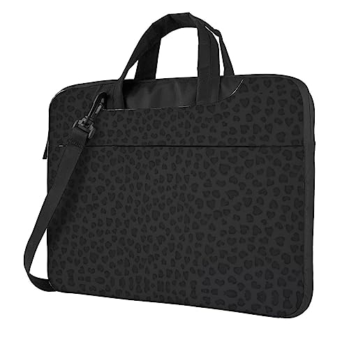 UNIOND Laptoptasche mit Leopardenmuster, für Damen, Herren, schlanke Schultertasche, Laptoptasche, Schwarz, Schwarz , 15.6 inch von UNIOND