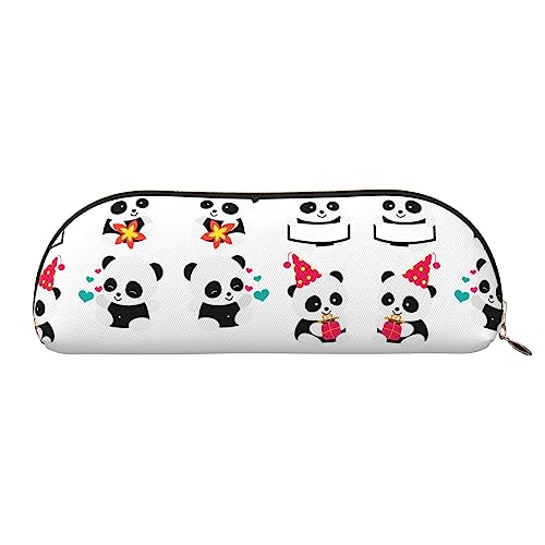 UNIOND Niedliches Federmäppchen aus Leder, mit Panda-Baby-Panda-Motiv, tragbar, kleine Make-up-Tasche mit Reißverschluss, für Reisen, Büro, Zuhause, gold, Einheitsgröße, Federmäppchen von UNIOND