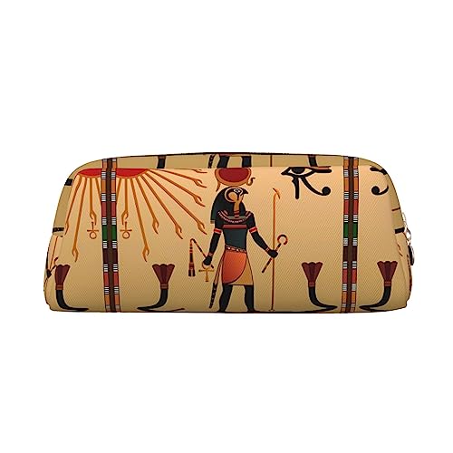 UNIOND Old Egyptian Timeless Grace Bedrucktes Leder Federmäppchen Wasserdicht Stifteetui Reise Kosmetiktasche für Reisen Arbeit Büro, gold, Einheitsgröße, Münzbeutel von UNIOND