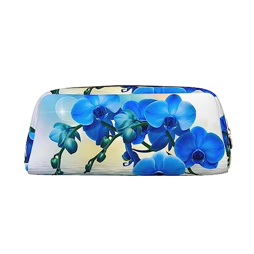 UNIOND Schöne Orchidee Bedruckte Leder Bleistift Tasche Wasserdicht Stift Fall Reise Kosmetik Tasche für Reisen Arbeit Büro, gold, Einheitsgröße, Münzbeutel von UNIOND