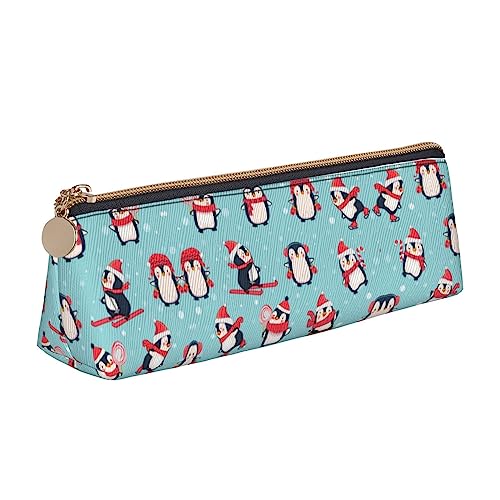 UNIOND Weihnachts-Pinguine, bedrucktes Leder, dreieckig, multifunktional, tragbar, für Büro, Arbeit, Reisen, weiß, Einheitsgröße, Taschen-Organizer von UNIOND