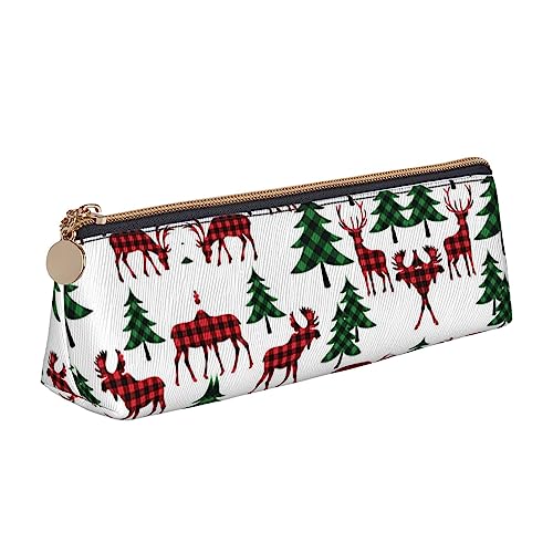 UNIOND Weihnachtsbaum und Rentier, bedrucktes Leder, dreieckig, multifunktional, tragbar, für Büro, Arbeit, Reisen, weiß, Einheitsgröße, Taschen-Organizer von UNIOND