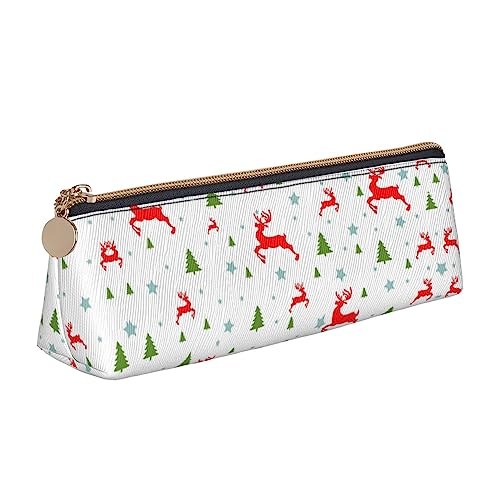 UNIOND Weihnachtsfeiertag, bedrucktes Leder, dreieckig, multifunktional, tragbar, für Büro, Arbeit, Reisen, weiß, Einheitsgröße, Taschen-Organizer von UNIOND