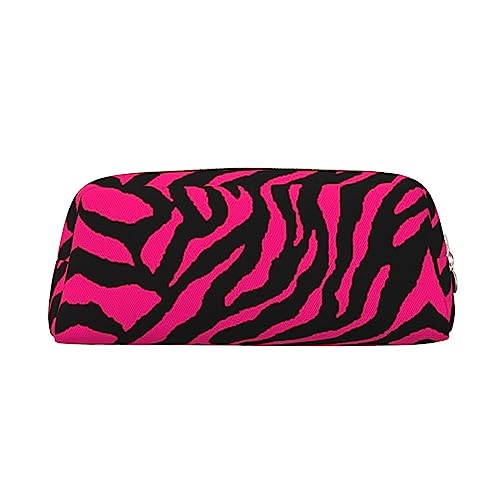 UNIOND Zebra Tiger Leopard rosa gedruckt Bleistift Tasche Tragbare Leder Stift Fall Wasserdicht Reise Make-up Tasche für Arbeit Büro Urlaub, gold, Einheitsgröße, Federmäppchen von UNIOND