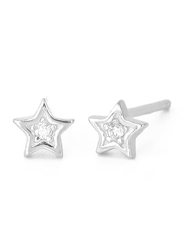 UNIQA Jewels - Silber 925 Silber Mond und Stern Ohrringe, Mini Damen Ohrstecker, 2 Stud Kleine Ohrringe Nickelfrei, mit Zirkonia Steinen von UNIQA JEWELS