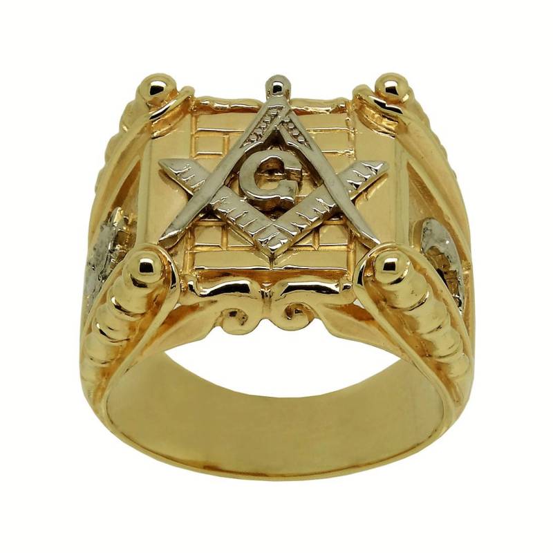 Handgemachter Masonic Goldring Aus 585Er Gold Freimaurer Siegel von UNIQABLEart