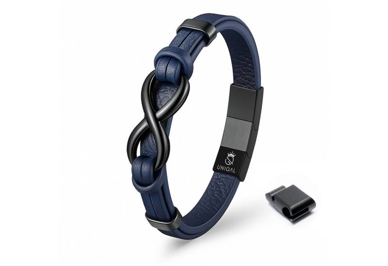 UNIQAL.de Lederarmband Unendlichkeit Leder Armband "INFINITY" Herren (Edelstahl, Echtleder, Casual Style, Handgefertigt), Designed in Germany von UNIQAL.de