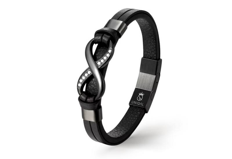 UNIQAL.de Lederarmband Unendlichkeit Leder Armband "INFINITY" Herren (Edelstahl, Echtleder, Casual Style, Handgefertigt), Designed in Germany von UNIQAL.de