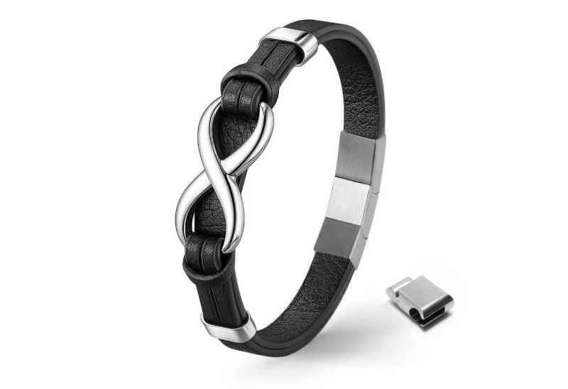 UNIQAL.de Lederarmband Unendlichkeit Leder Armband "INFINITY" Herren (Edelstahl, Echtleder, Casual Style, Handgefertigt), Designed in Germany von UNIQAL.de
