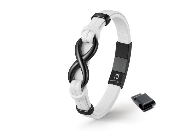 UNIQAL.de Lederarmband Unendlichkeit Leder Armband "INFINITY" Herren (Edelstahl, Echtleder, Casual Style, Handgefertigt), Designed in Germany von UNIQAL.de