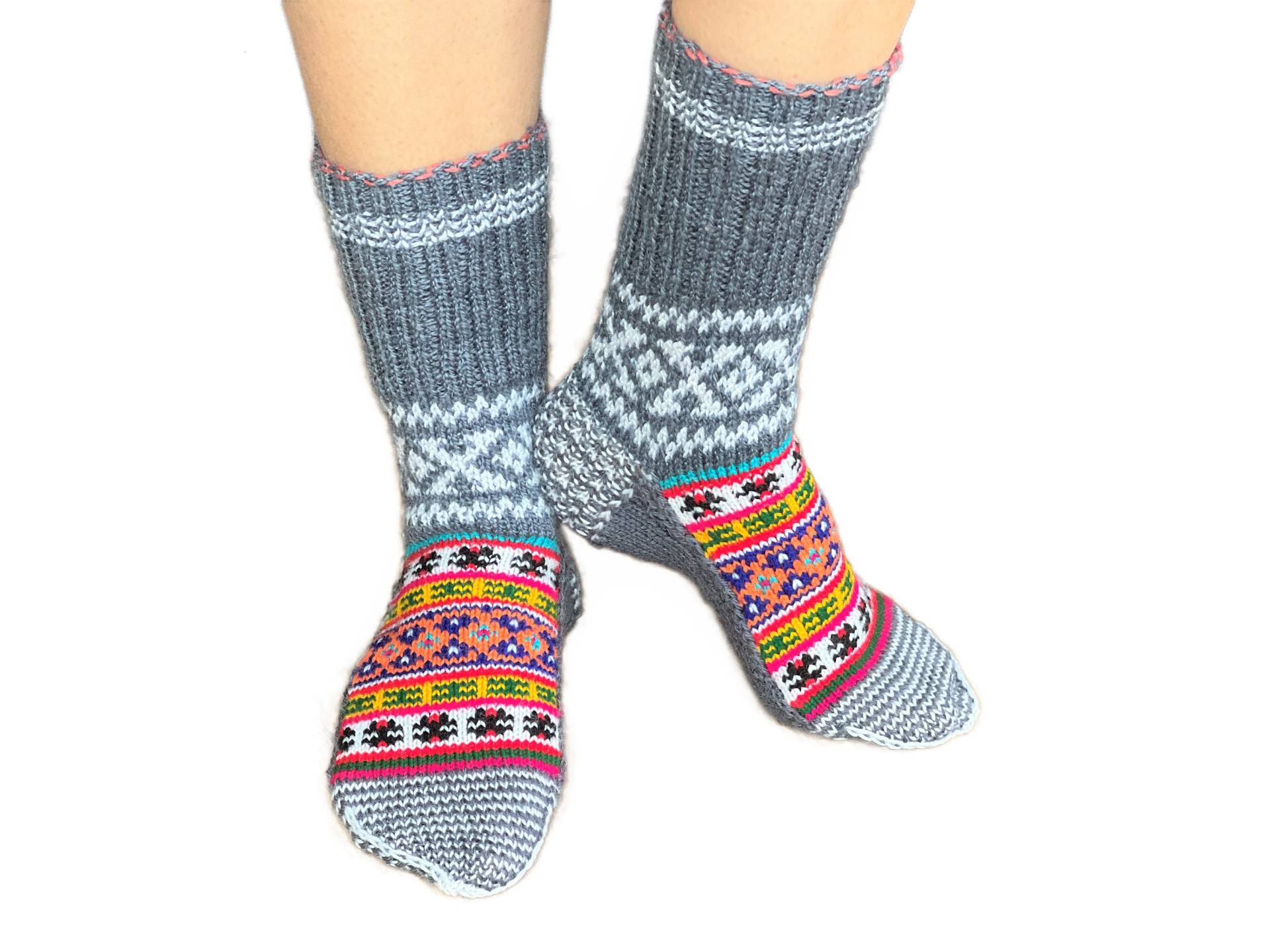 Anti Rutsch Slouch Socken | Handgestrickte Gemusterte Haussocken Für Männer & Frauen Indoor, Outdoor Use.house von UNIQSHOPPERS