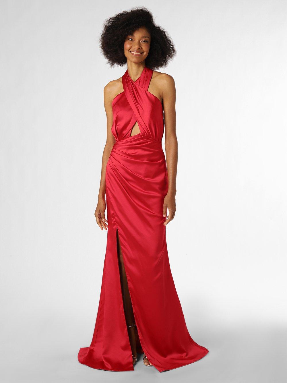 Unique Abendkleid Damen Satin Cache-Coeur, pink von UNIQUE