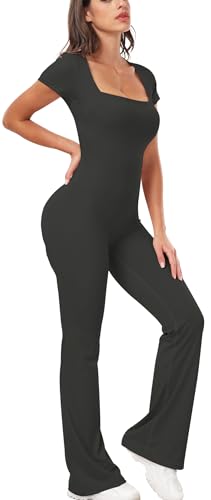 UNIQUEBELLA Jumpsuit Damen, Overall mit weitem Bein Sexy Outfit für Damen - Body Suit Catsuit Women Einteiler Trainingsanzüge Hohe Taille von UNIQUEBELLA