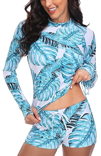 UNIQUEBELLA Damen Rash Guard, UV Surf Shirt Langarm UPF 50+ Sonnenschutz Schnelltrocknend Badeshirt Schwimmen Bademode von UNIQUEBELLA