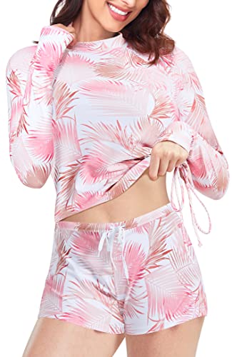 UNIQUEBELLA Rashguard Badeanzug für Damen, Schwimmkostüm Set mit UPF 50+ Langarm Sport Surf Badeanzug von UNIQUEBELLA