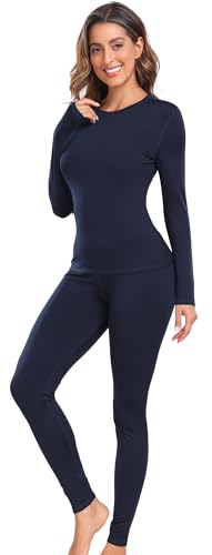 UNIQUEBELLA Damen Thermo-unterwäsche Set, Thermoshirt Damen Langarm, Skiunterwäsche Winter Funktionsunterwäsche Set, Winter Thermo Base Layer für Alltag für Skifahren Wandern Joggen Sport von UNIQUEBELLA