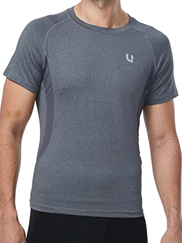 UNIQUEBELLA Kompressionsshirt Herren, Laufshirt Kurzarm mit Unterarm Mesh, Atmungsaktiv Männer Funktionsshirt Badeshirts für Wassersport Rash Guard von UNIQUEBELLA