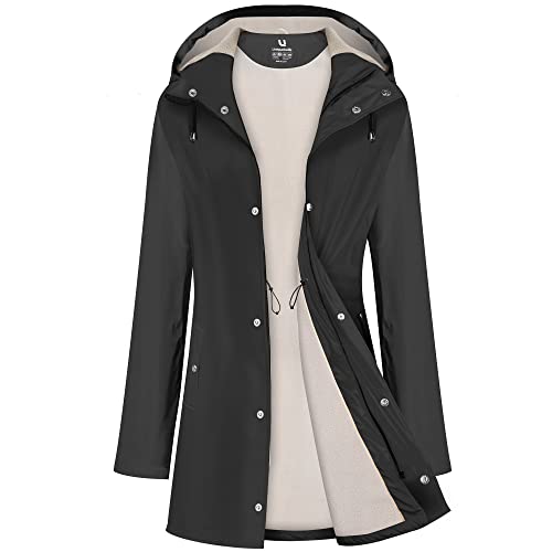 UNIQUEBELLA Regenjacke Damen Wasserdicht Regenmantel Mit Kapuze Winddicht Wetterfest Übergangsjacke Atmungsaktiv Mantel Jacke Outdoor von UNIQUEBELLA