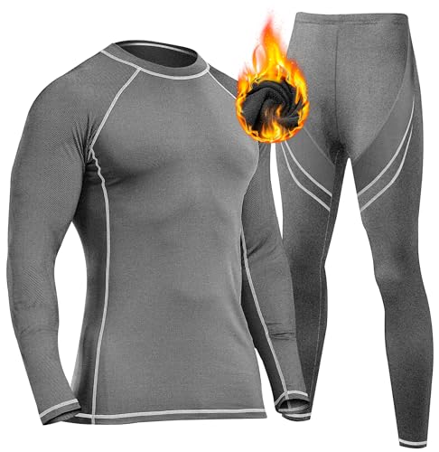 UNIQUEBELLA Thermo Unterwäsche Set, Funktionswäsche Herren Skiunterwäsche Winter Suit Ski Thermo-Unterwäsche Thermowäsche Unterhemd + Unterhose von UNIQUEBELLA
