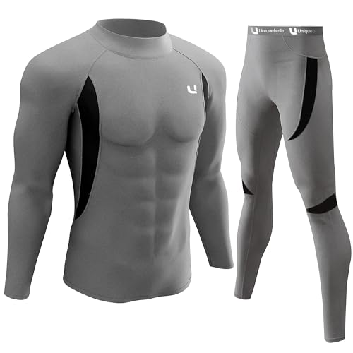 UNIQUEBELLA Thermo unterwäsche Set, Funktionswäsche Herren Skiunterwäsche Winter Suit Ski Thermo-Unterwäsche Thermowäsche Unterhemd + Unterhose von UNIQUEBELLA