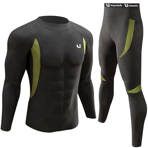 UNIQUEBELLA Thermo unterwäsche Set, Funktionswäsche Herren Skiunterwäsche Winter Suit Ski Thermo-Unterwäsche Thermowäsche Unterhemd + Unterhose von UNIQUEBELLA