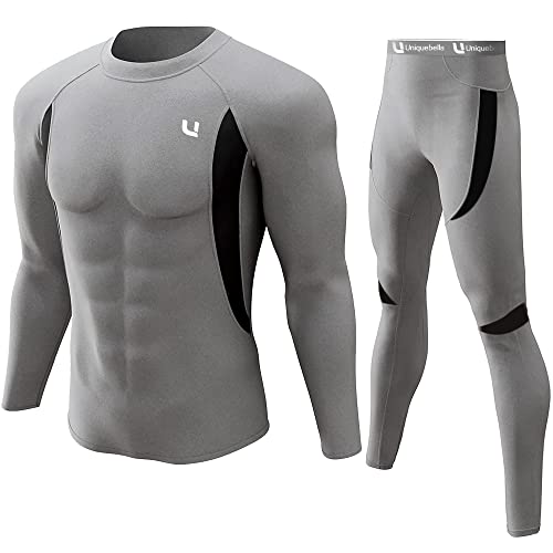 UNIQUEBELLA Thermo Unterwäsche Set, Funktionswäsche Herren Skiunterwäsche Winter Suit Ski Thermo-Unterwäsche Thermowäsche Unterhemd + Unterhose von UNIQUEBELLA