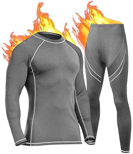 UNIQUEBELLA Thermo Unterwäsche Set, Funktionswäsche Herren Skiunterwäsche Winter Suit Ski Thermo-Unterwäsche Thermowäsche Unterhemd + Unterhose von UNIQUEBELLA