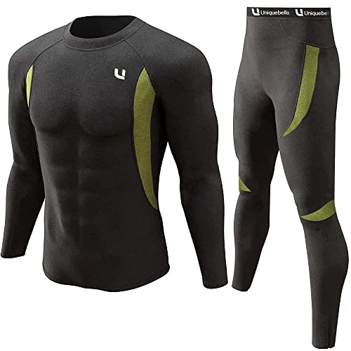 UNIQUEBELLA Thermowäsche Herren Set, Funktionswäsche Herren Skiunterwäsche Winter Suit Ski Thermo-Unterwäsche Thermowäsche Unterhemd + Unterhose von UNIQUEBELLA