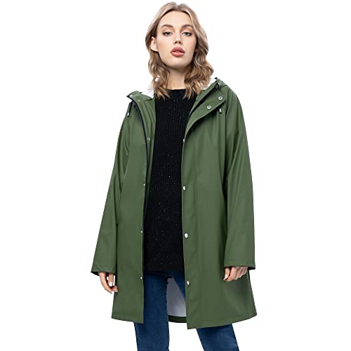 UNIQUEBELLA Upgrade Damen Regenjacke Wasserdicht Regenmantel Winddicht Wetterfest Übergangsjacke Mit Kapuze Mantel Jacke Outdoor von UNIQUEBELLA