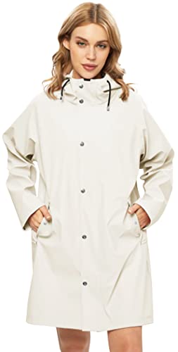 UNIQUEBELLA Upgrade Damen Regenjacke Wasserdicht Regenmantel Winddicht Wetterfest Übergangsjacke Mit Kapuze Mantel Jacke Outdoor von UNIQUEBELLA