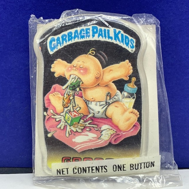 Garbage Pail Kids Jahrgang 1986 Imperialspielzeug Sammler Topps Kauen Werbung Gpk Fabrik Versiegelt Knopf Pinback Pin Gross Puke Werfen von UNIQUETREASUREFREAK