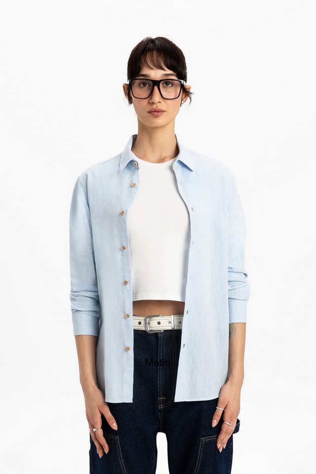 UNIQVIBE Businesshemd %100 Keten Kadın Gömlek von UNIQVIBE