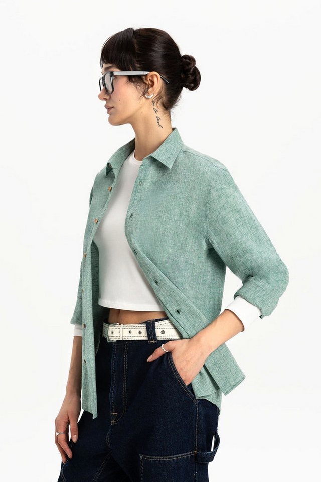 UNIQVIBE Businesshemd %100 Keten Kadın Gömlek von UNIQVIBE