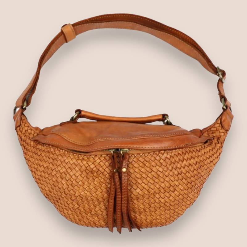 Geflochtene Tasche, Tasche Geflochten, Tasche Leder, Bauchtasche Damen, Crossbody Bag, Umhängetasche Leder, Weiche Ledertasche von UNIQtaschen