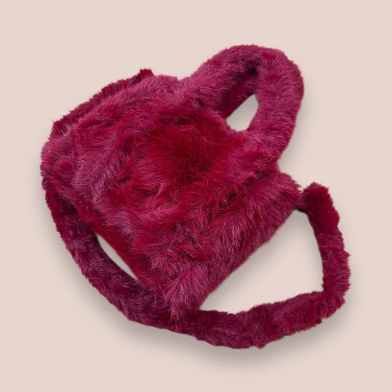 Plüsch Tasche Groß , Flauschige Winter Handtasche, Damen, Kuschelig Weich, Schultertasche von UNIQtaschen