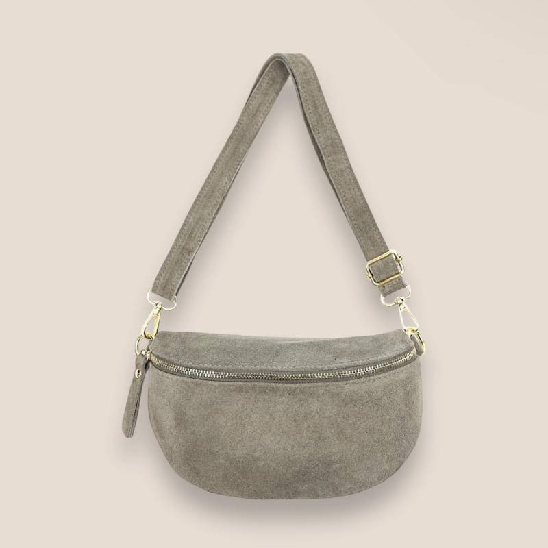Tasche Wildleder, Gürteltasche, Wildledertasche, Bauchtasche Damen, Umhängetasche, Crossbody-Tasche, Crossbody Bag, Suede Leather, M von UNIQtaschen