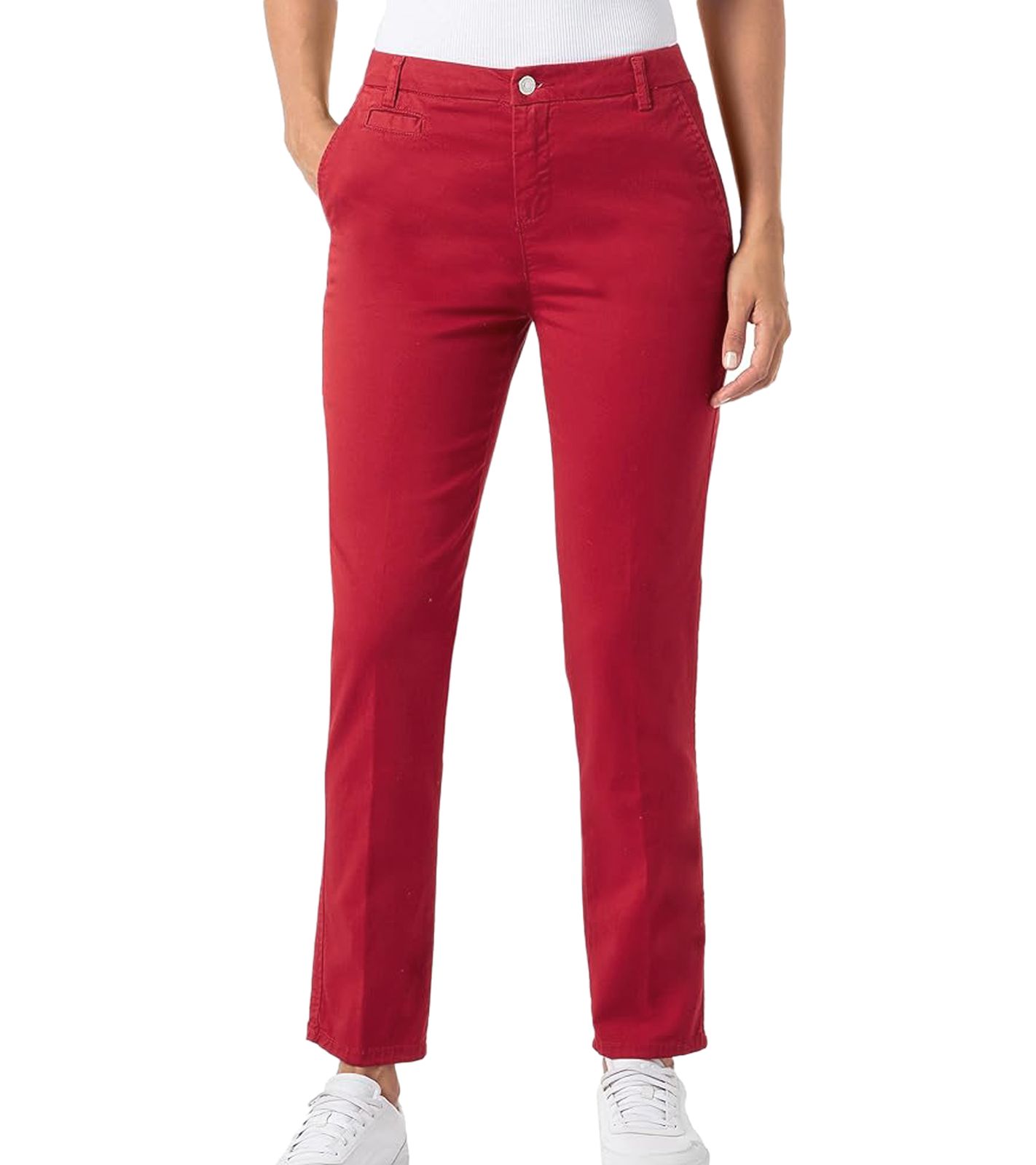 UNITED COLORS OF BENETTON Damen Stoff-Hose für den Alltag 7/8-Hose in Slim-Fit 73531424 Rot von UNITED COLORS OF BENETTON