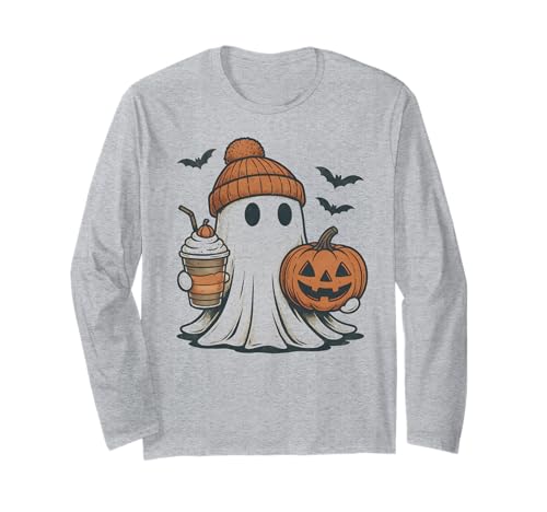 Cozy Fall Kaffee Geist Halloween Mädchen Damen Langarmshirt von UNK