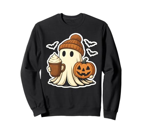 Herbst Kaffee Strickmütze Geist Halloween Herren Damen Sweatshirt von UNK