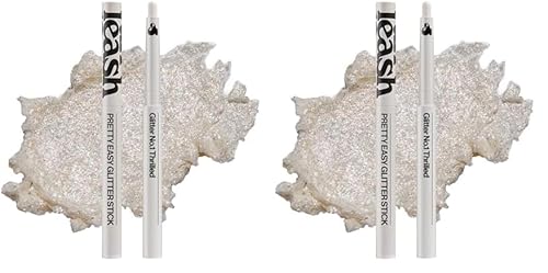 UNLEASHIA - Pretty Easy Glitter Stick - Lidschattenstift - langanhaltender Glanz - Koreanische Kosmetik - No.1 Thrilled (Packung mit 2) von UNLEASHIA