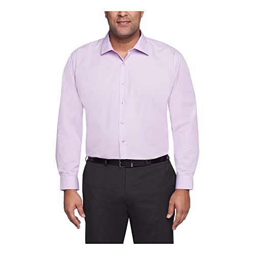 UNLISTED Herren Dress Shirt Slim Fit Solid Klassisches Hemd, Fliederfarben, 41 cm-42 cm Hals 81 cm-84 cm Ärmel (Large) von UNLISTED