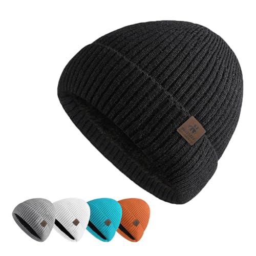 UNNESTAR Mens Beanie- Fleece Winter Hats for Men Keep Warm in Cold Weather Thermal Toboggan Skull Cap Knitted von UNNESTAR
