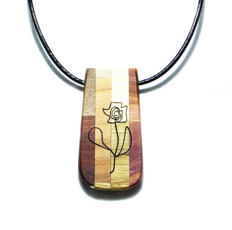 Halskette Aus Holz Mixed Flower Halskette Aus Holz Mixed Flower von UNQEholzkunst