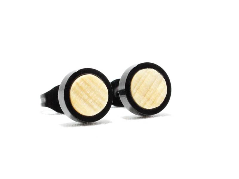 Ohrstecker Aus Holz - Metal Wood Black Ohrstecker Aus Holz - Metal Wood Black von UNQEholzkunst